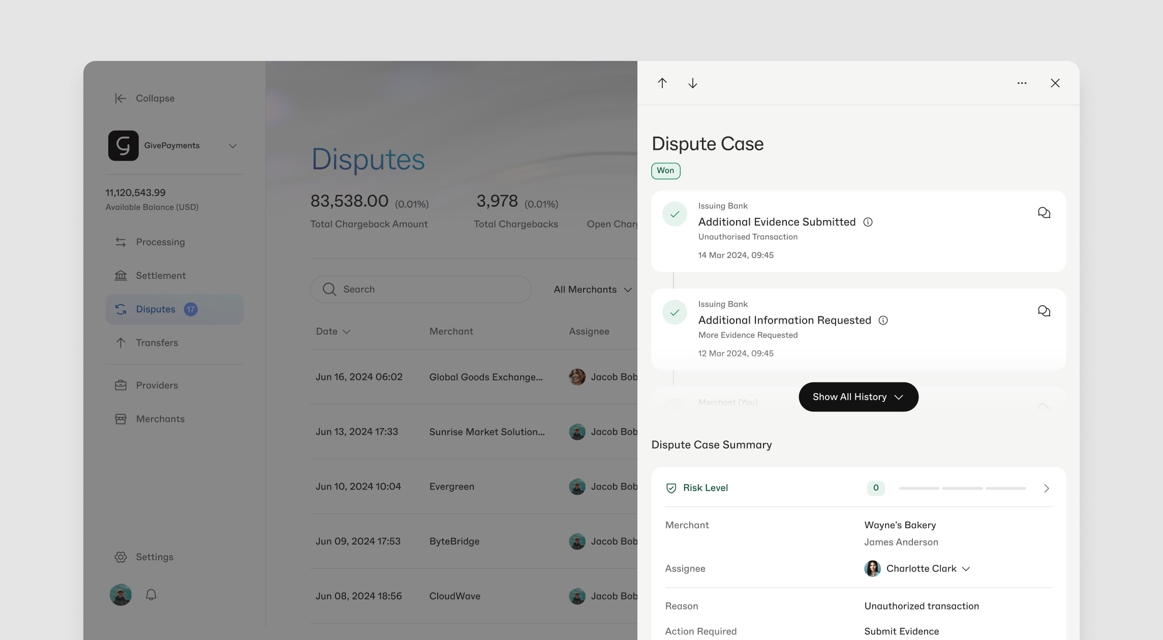 Dispute and chargeback representment workflow